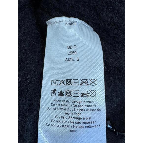 Ganni Womens Black Bead Embellished Knitted Alpaca Wool Cardigan Sz S - Picture 5 of 6